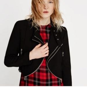 Zara cropped moto jacket